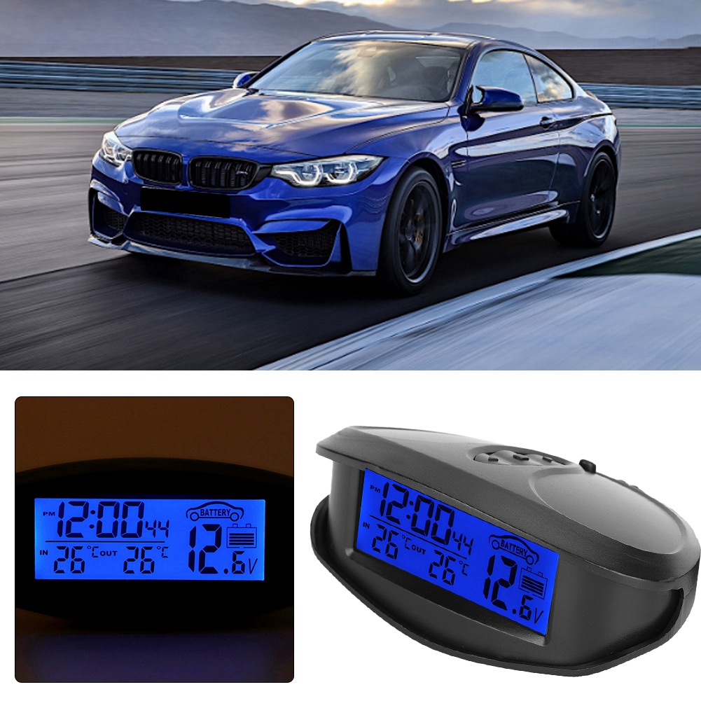 Ec98 Led-digital-autothermometer, 12-v-spannungsprüfer Mit Uhr, Kfz-anzeige