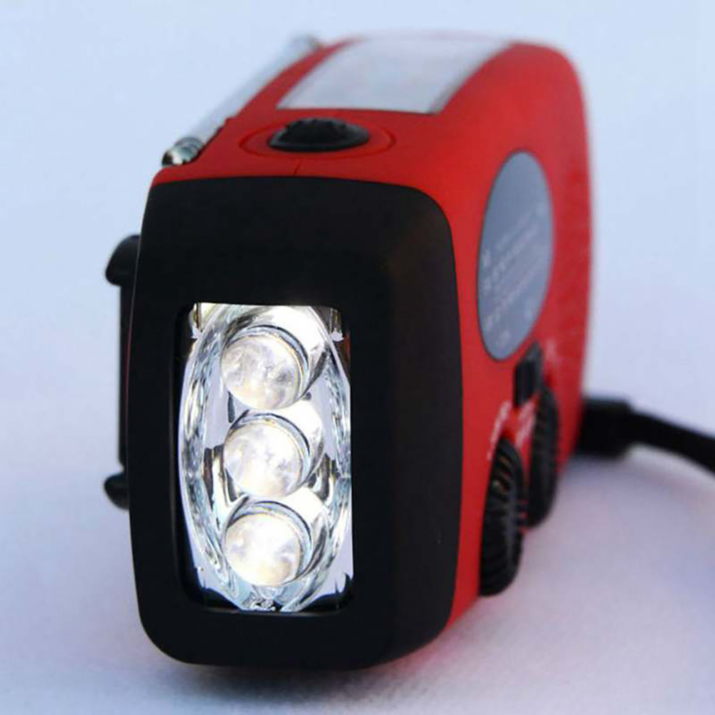 Solarbetriebenes Kurbelradio Mit Led-licht, Dynamo, 2000-mah-nimh-akku, Tragbarem Notladegerät, 1 Stück