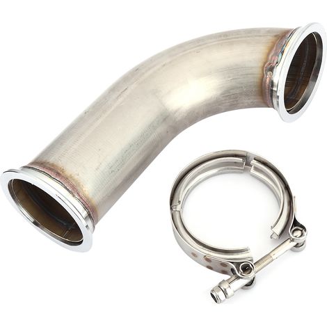 Universelles 3-zoll-90°-v-band Mit Klemme, Kurzes Edelstahl-fallrohr