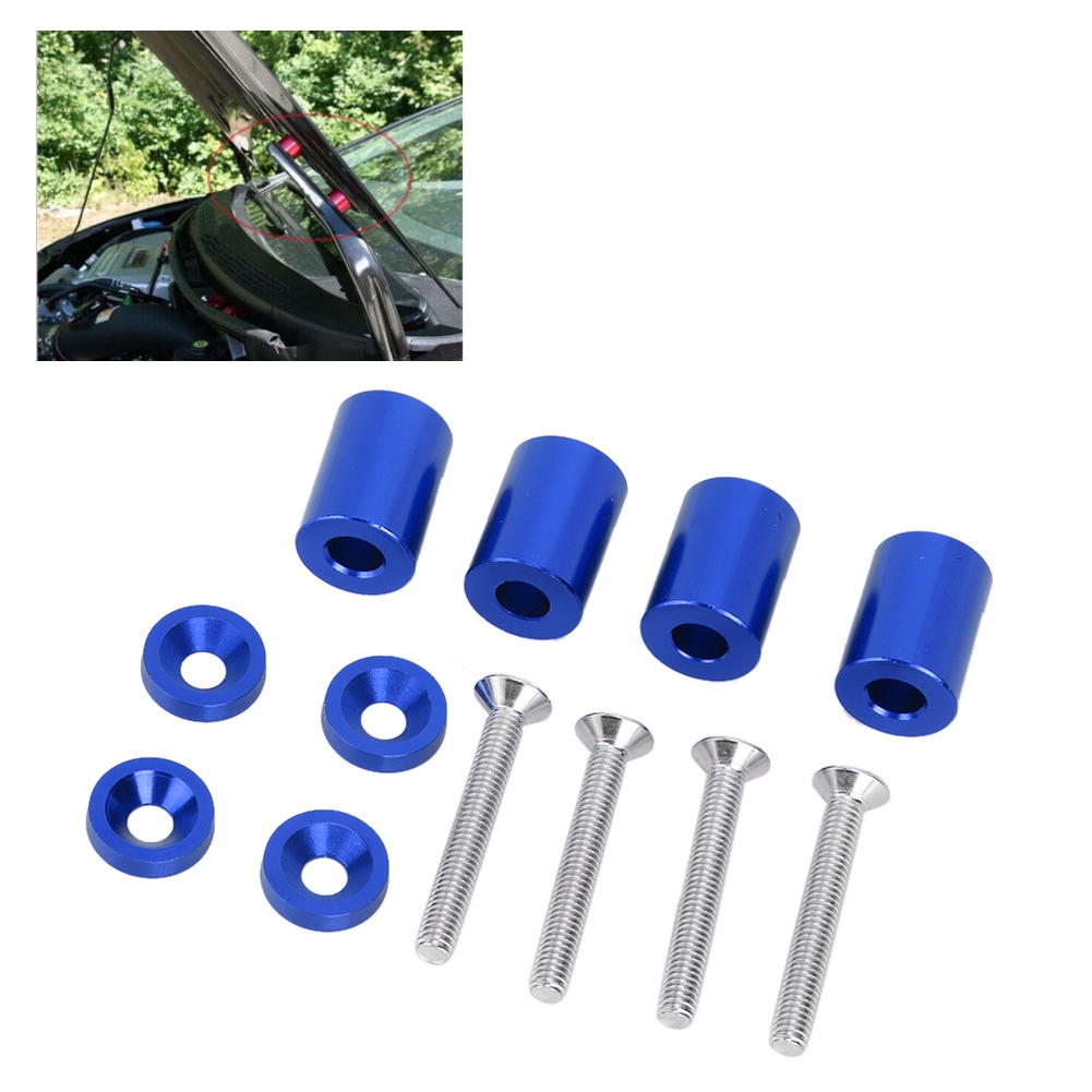 Aluminium-kühlergrill, 6 Mm Kompatibler Abstandshalter Für Die Erhöhte Motorhaube, Blaues Belüftungsset