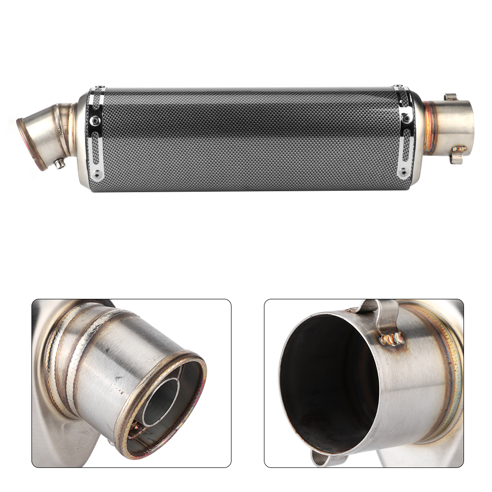 51 Mm / 2 Zoll Universal-motorrad-roller-auspuffrohr Mit Carbonfaser-textur, Passend Für Yamaha R3 R6 R15