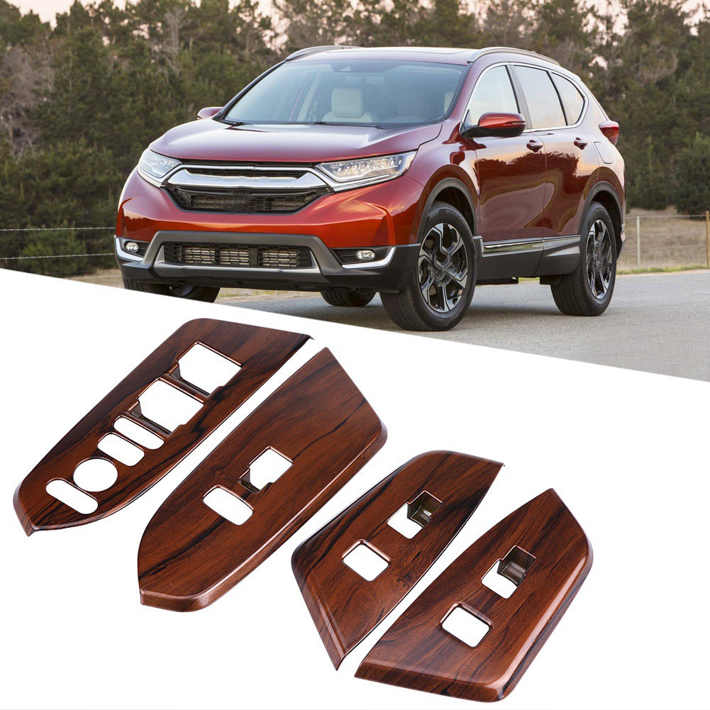 Zierblenden Für Den Fensterhebergriff Des Honda Cr-v (2017), Pfirsichholzoptik, 4-teiliges Set, Holzmaserung, Interieur-zubehör