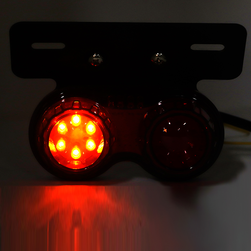 Runde 12-v-led-motorradbremsleuchte, Universelles Rücklicht Mit Getönter Linse, Motorrad-tuning-zubehör
