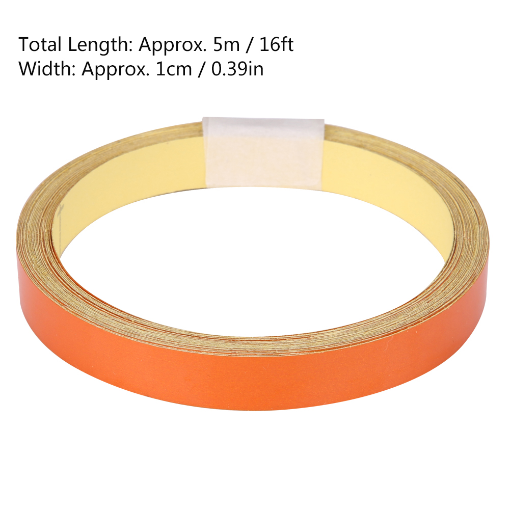 Reflektierendes Klebeband 1 Cm X 5 M, Orangefarbener Warnstreifen Für Autokarosserien, Motorräder, Fahrzeuge, Selbstklebender Sicherheitsaufkleber.