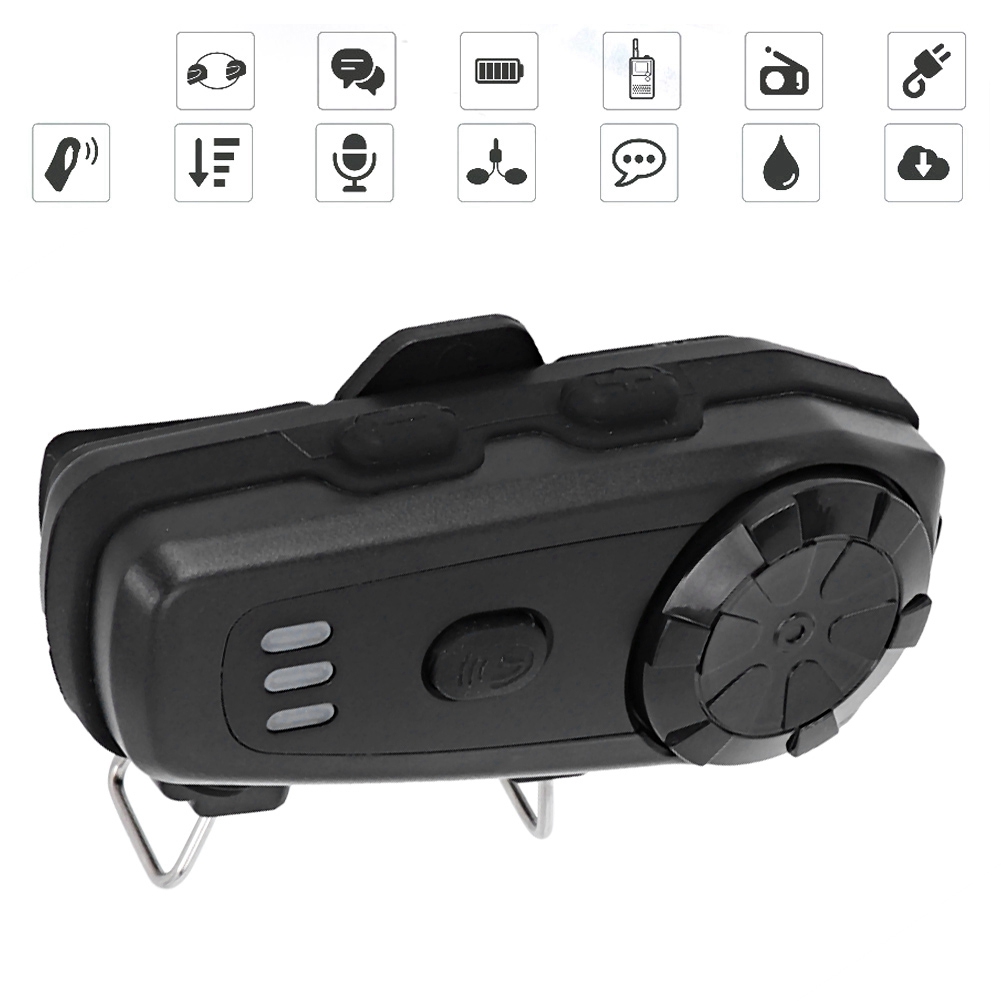 M6 Bluetooth-motorradhelm-intercom, Mp3-motorrad-headset-set, Wasserdichte Kabellose Audioanlage, Motorradhelm-kommunikation, 2er-pack