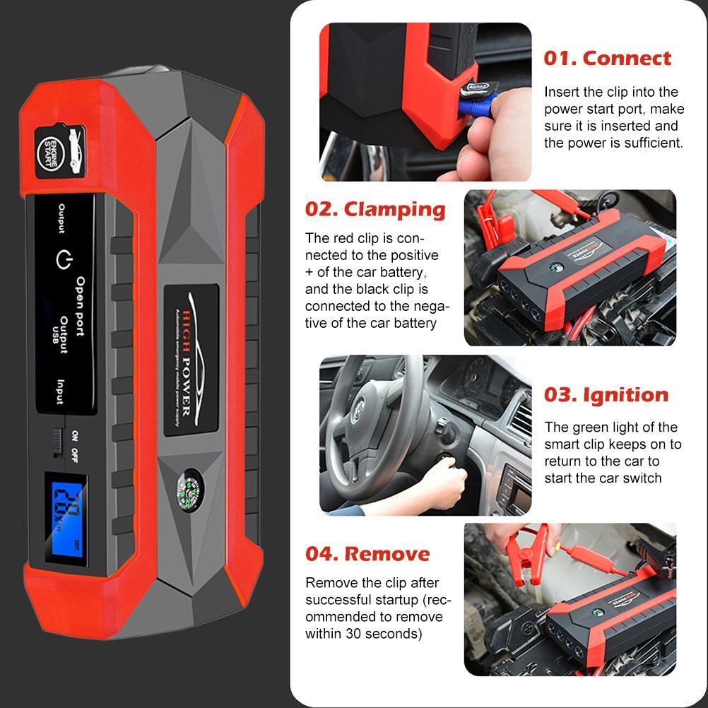 20000mah Starthilfegerät Für Autos, Tragbarer Akku-booster, Notfallladegerät Für Outdoor-werkzeuge, Auto-notfallset