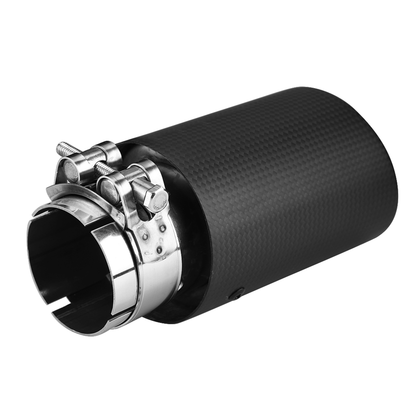 Auspuffblende Im Carbon-stil, Einzelauslass, Anpassbar 54-76 Mm, Modifiziertes Schalldämpferrohr Für Autos, Carbonfaser-finish, Autozubehör.