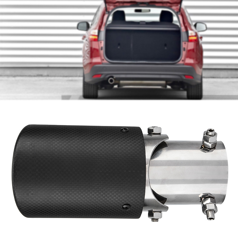 Verstellbares Carbon-auspuffrohr Für Autos, Einflutiger Schalldämpfer 63-89 Mm, Carbonfaser-optik, Auto-tuning-zubehör.