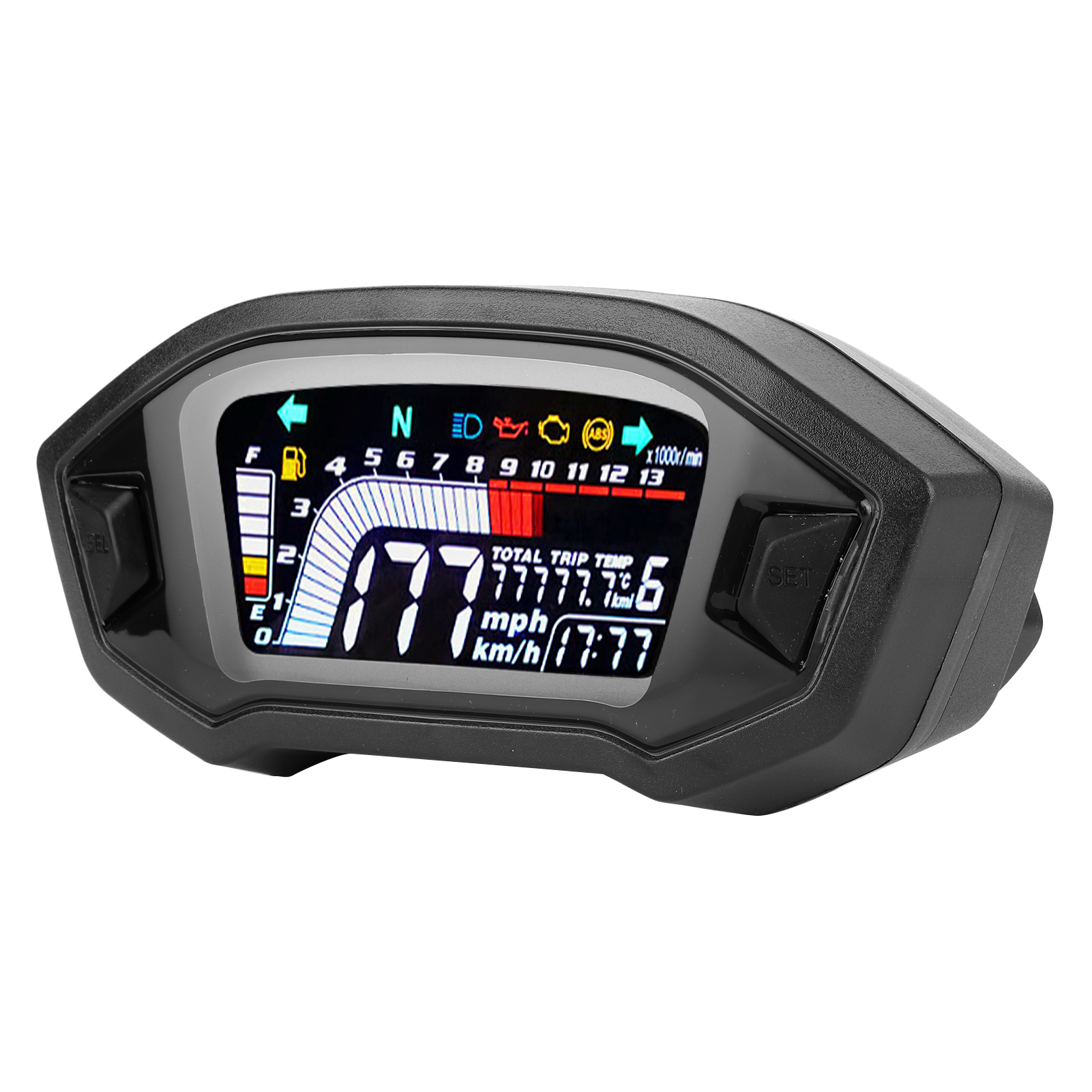 Motorrad-instrumente Lcd-kilometerzähler, Wasserdichter Geschwindigkeitsmesser Für 1-, 2- Und 4-zylinder-motorräder
