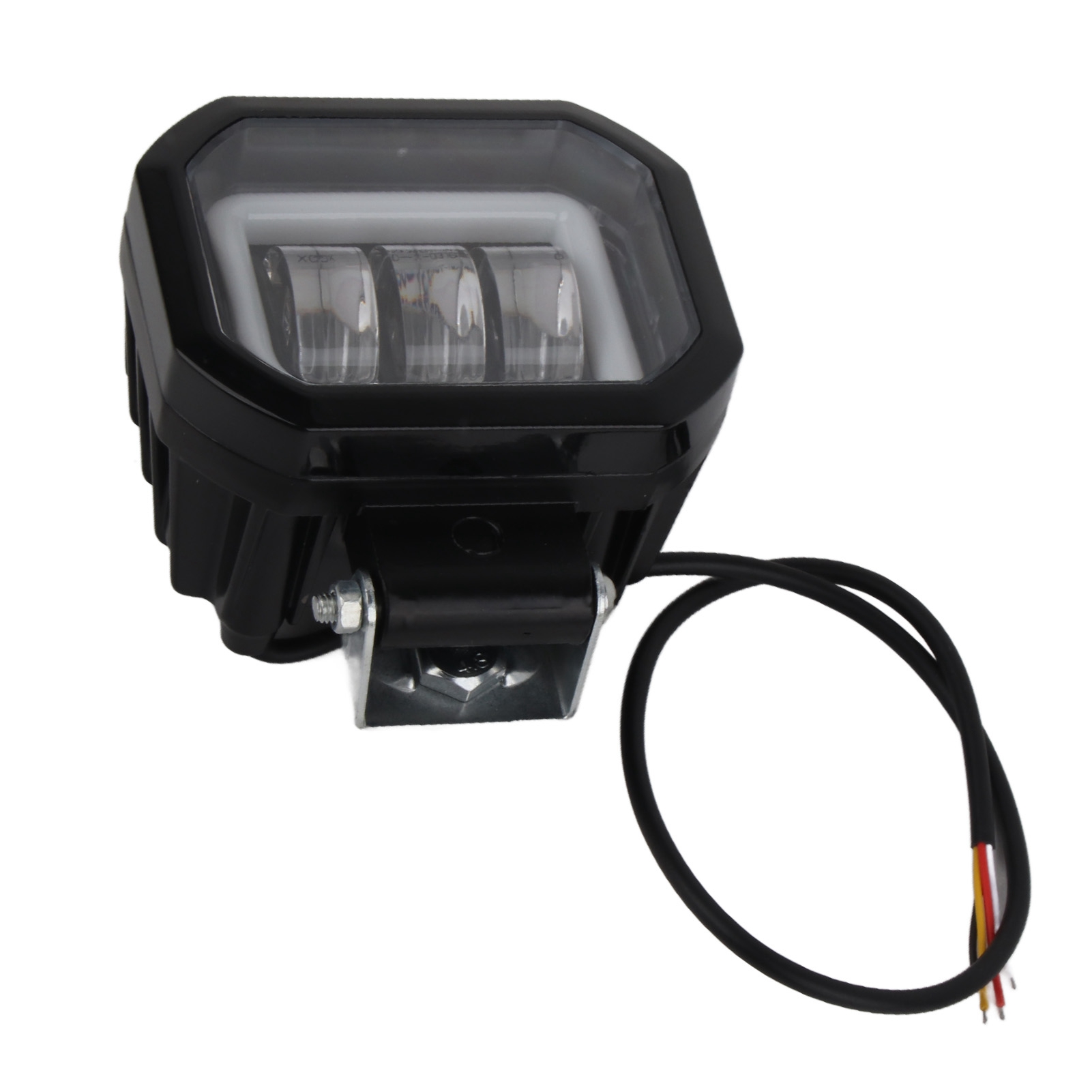 Led-arbeitsscheinwerfer 3,5 Zoll 6000k 30w Wasserdichte Quadratische Angel-eyes-lampe Für Auto Atv Boot Geländefahrzeug (gelbes Licht)