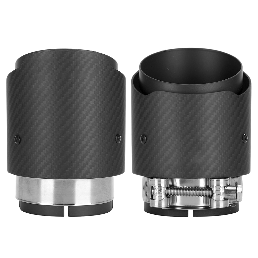 Auspuffendrohr Aus Kohlefaser, 80 Mm Einlass, 101 Mm Auslass, Gerade Seiten, Matt, Passend Für Mazda Cx5 Cx4 (mattschwarz)