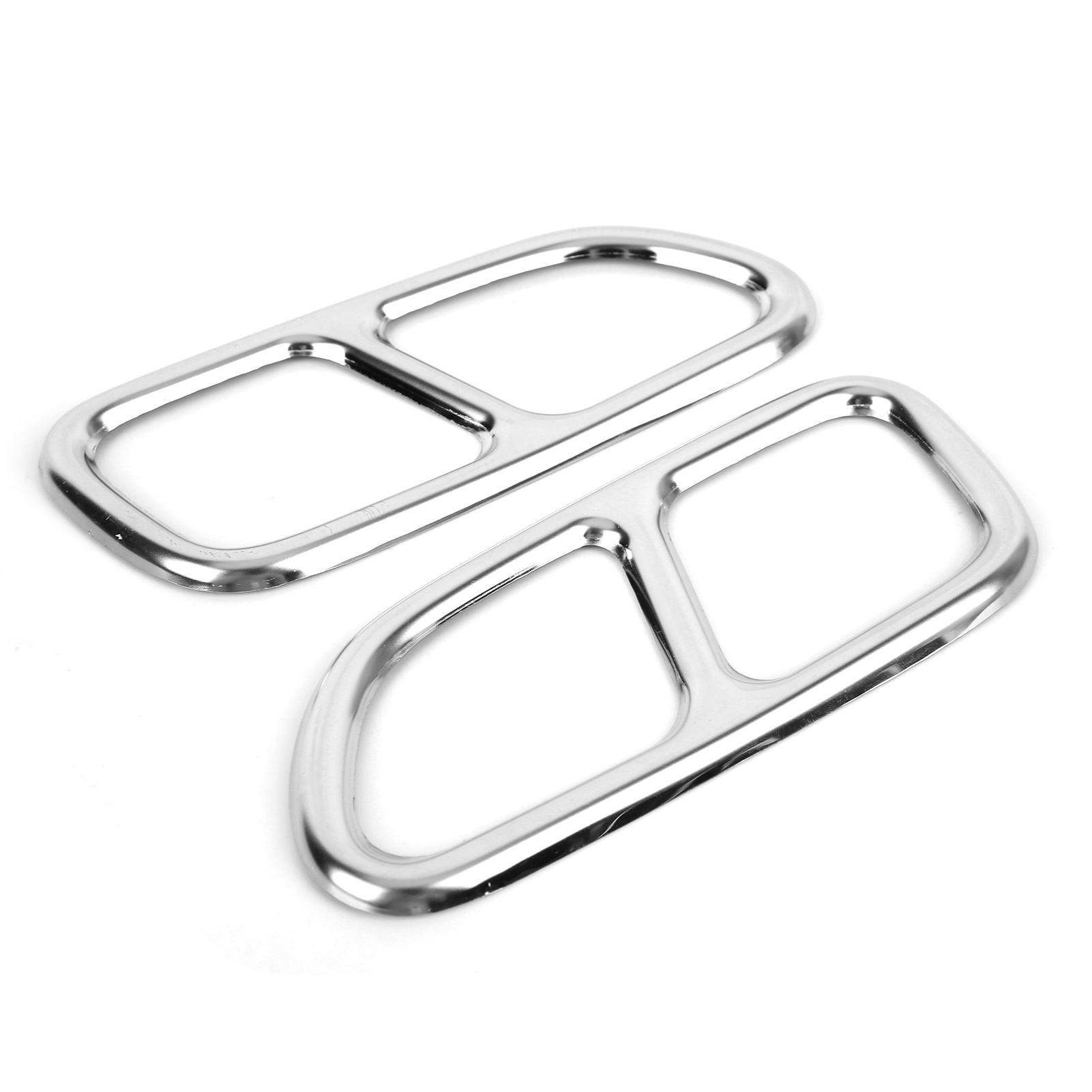 Vierfach-auspuffendrohre Aus Glänzendem Edelstahl Für Mercedes-benz Cla 2013-2015, Hochwertige Ersatzblende, Chrom-finish, 2-teiliges Set.