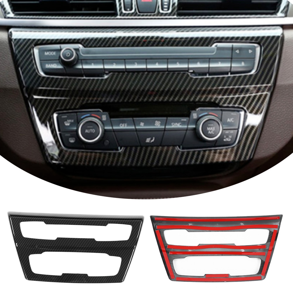 Mittelkonsolen-cd-panel-abdeckung In Carbonfaser-optik Für Bmw X1 F48 (2016–2019), Interieur-dekor, Schwarze Carbon-optik