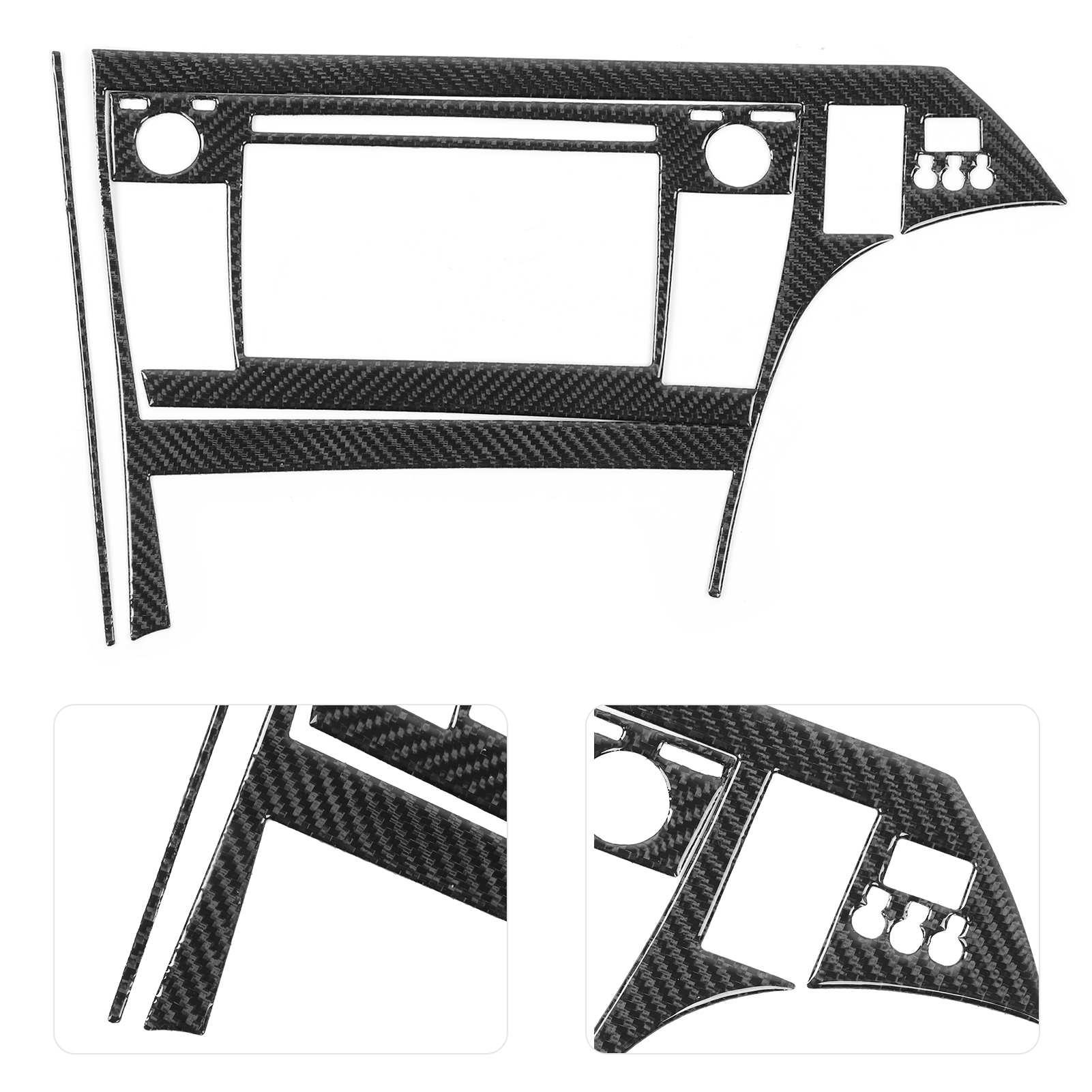 3-teiliges Carbonfaser-armaturenbrett-zierteil Für Gps, Montageaufkleber, Kompatibel Mit Toyota Prius 2012–2015, Rechtslenker