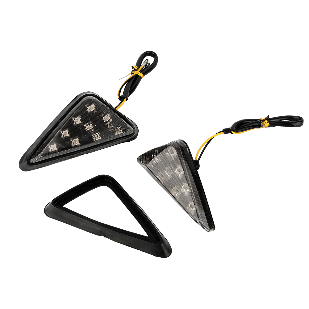 2x Motorradblinker 12v Dreieckig Europa Einbau Led Gelb Getönt, Motorradblinker
