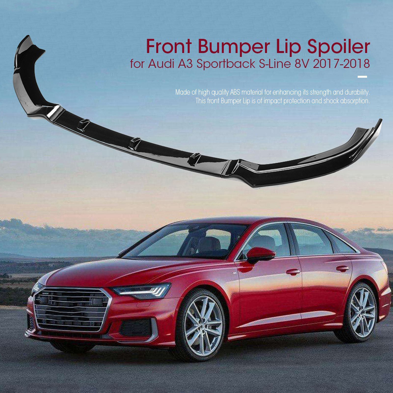 Frontstoßstangenspoilerlippe In Carbonfaser-optik Für Audi A3 S Line 8v 2017-2018, S3 Style Kit, Untere Düse