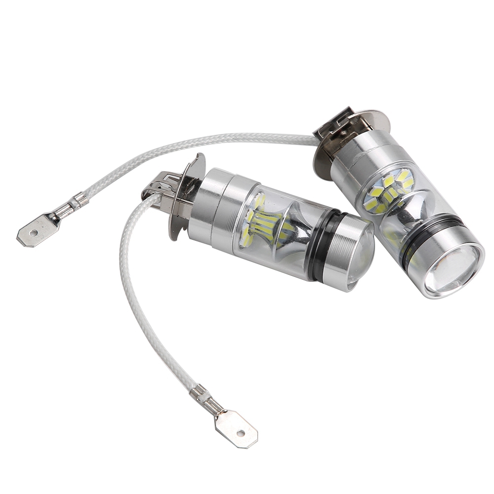 Set Mit 2 H3 6000k 100w 20-smd Led-nebelscheinwerfern, Leistungsstarkes Kaltweißes Licht Für Autos, Hid-ersatz, Tag-/nachtbeleuchtung