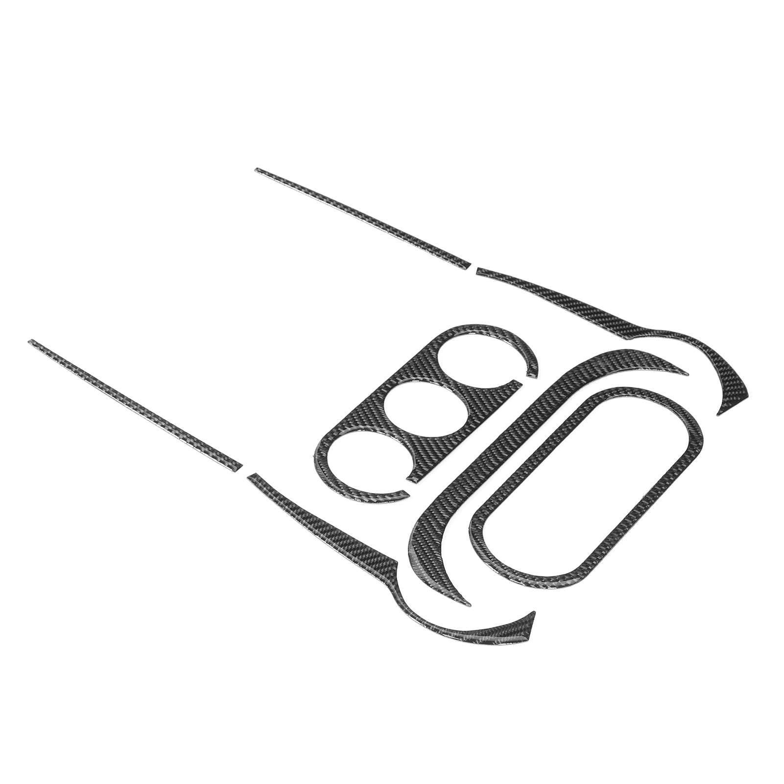 7-teiliges Multimedia-bedienfeld-abdeckungsset Aus Kohlefaser, Passend Für Mitsubishi Lancer 08‐16