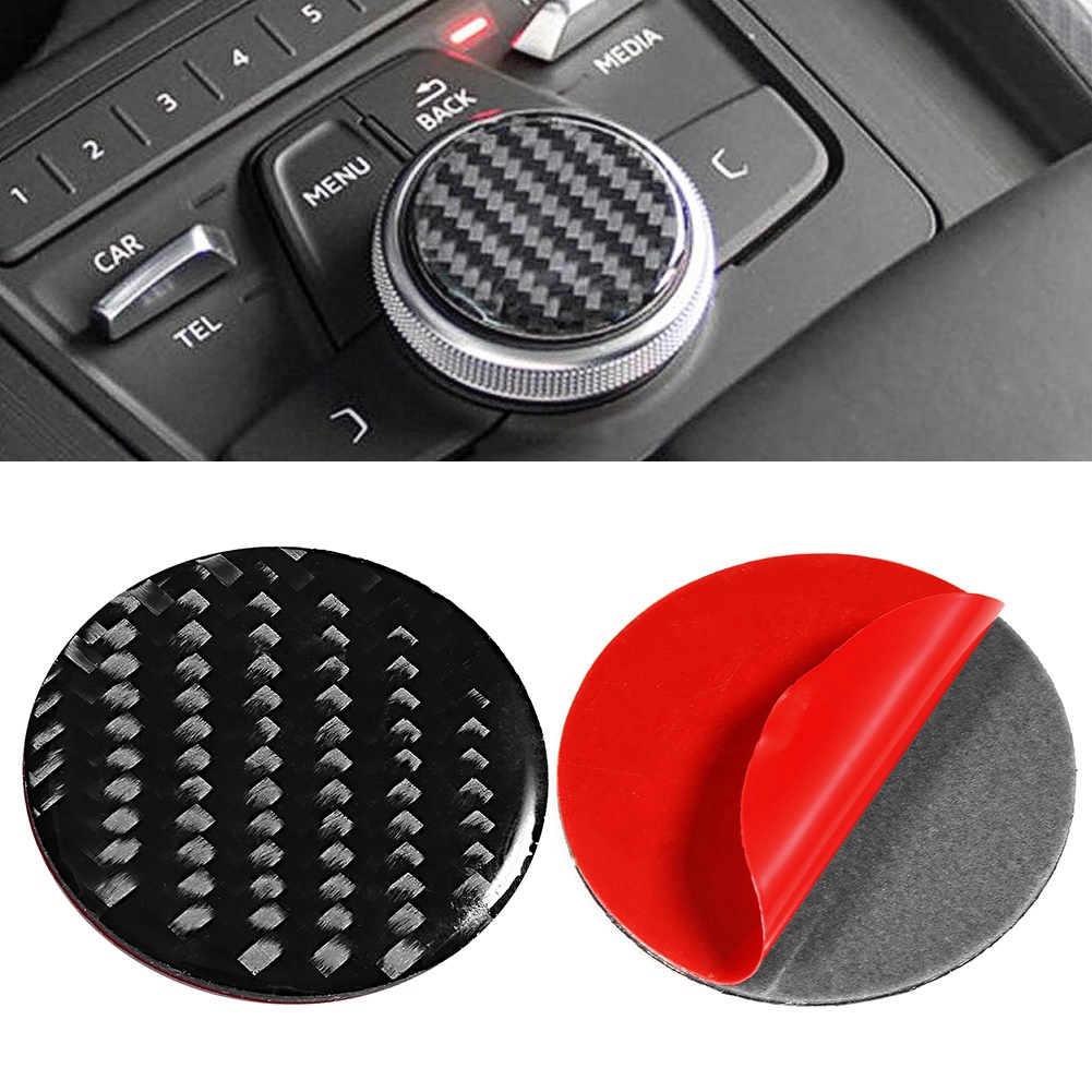 Dekorativer Carbonfaser-aufkleber Für Die Multimedia-tasten Der Mittelkonsole, Kompatibel Mit Audi A3 A4 8v (2014–2019), Stilvoller Autoaufkleber Für Den Innenraum.