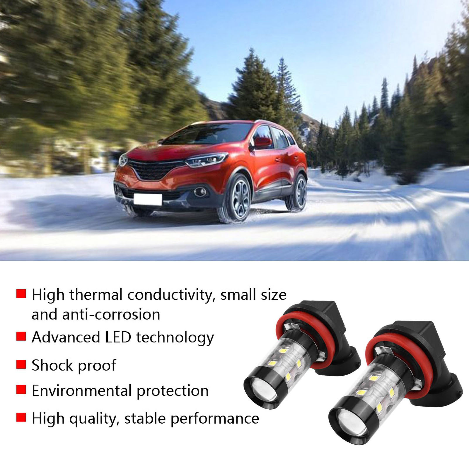 2er-pack Superhelle H8 H11 12v-24v 50w Led-lampen Für Nebelscheinwerfer Und Tagfahrlicht, Auto