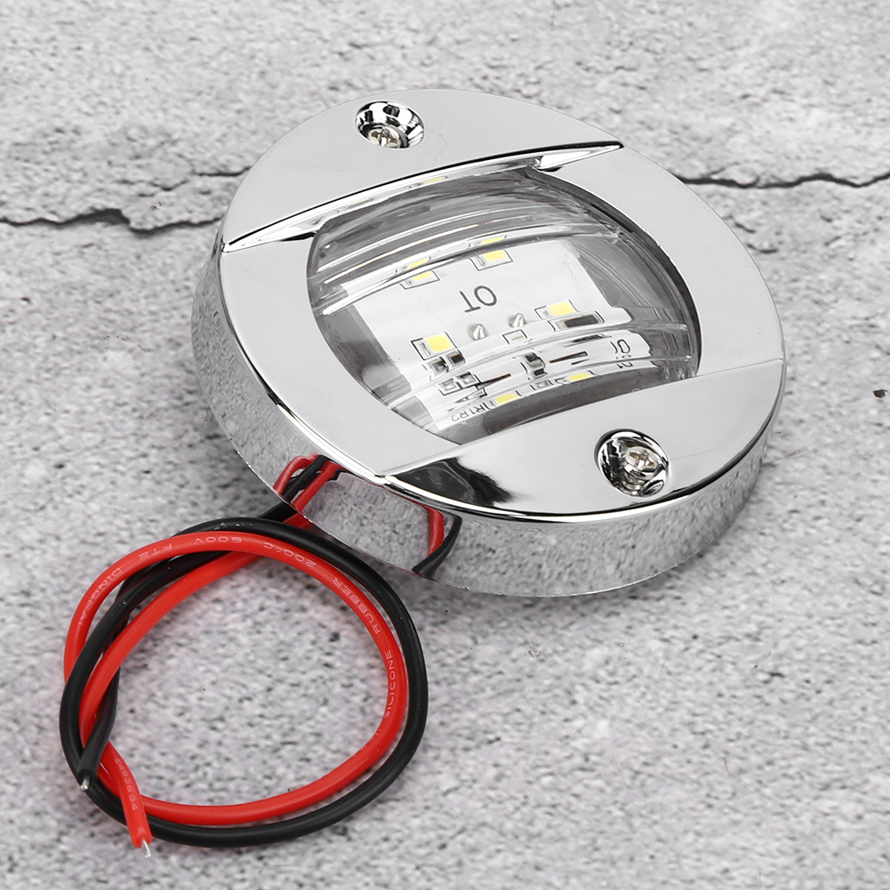 4 Stück Klare Led-rundleuchten Für Heck, Weiß, 12 V, Verchromt, Wasserdicht, Für Boote, Yachten Und Lkws