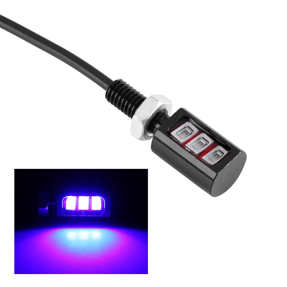 2x Universal 12v Kennzeichenschrauben Für Autos Und Motorräder, Blaue Led-lampe, Muttern Und Schrauben