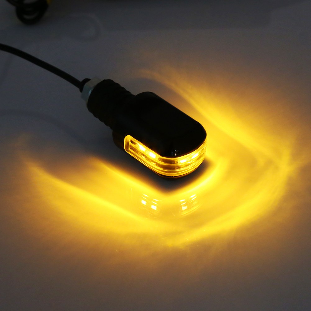 Paar 7/8-zoll-motorradgriffe Mit 6 Gelben Led-blinkern, Universelle Lenkerblinker.