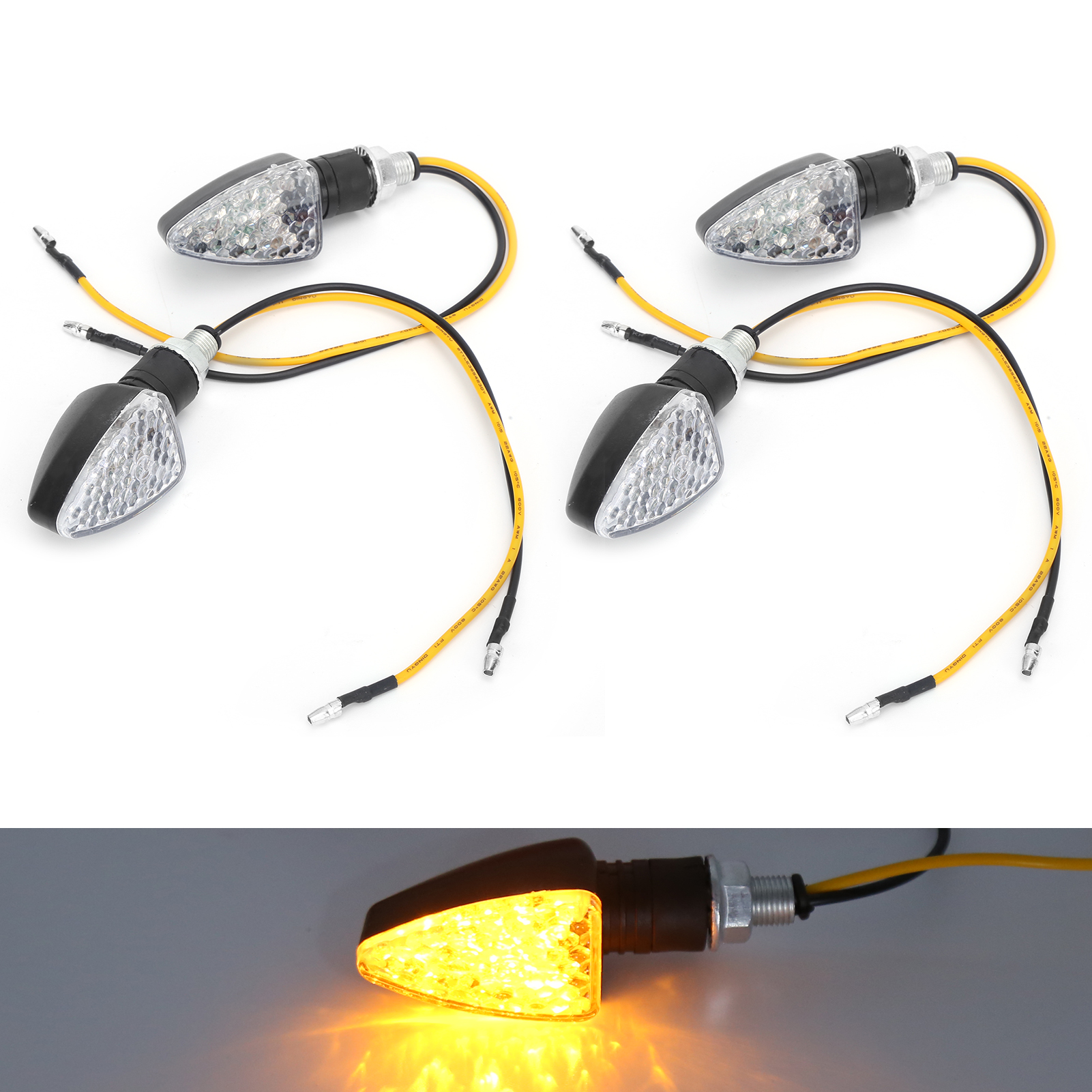 Motorradblinker, 4 Stück, Dreiecksleuchten, 12 V 1,5 W, Für Cross, Elektroroller, Universelle Richtungsanzeigen