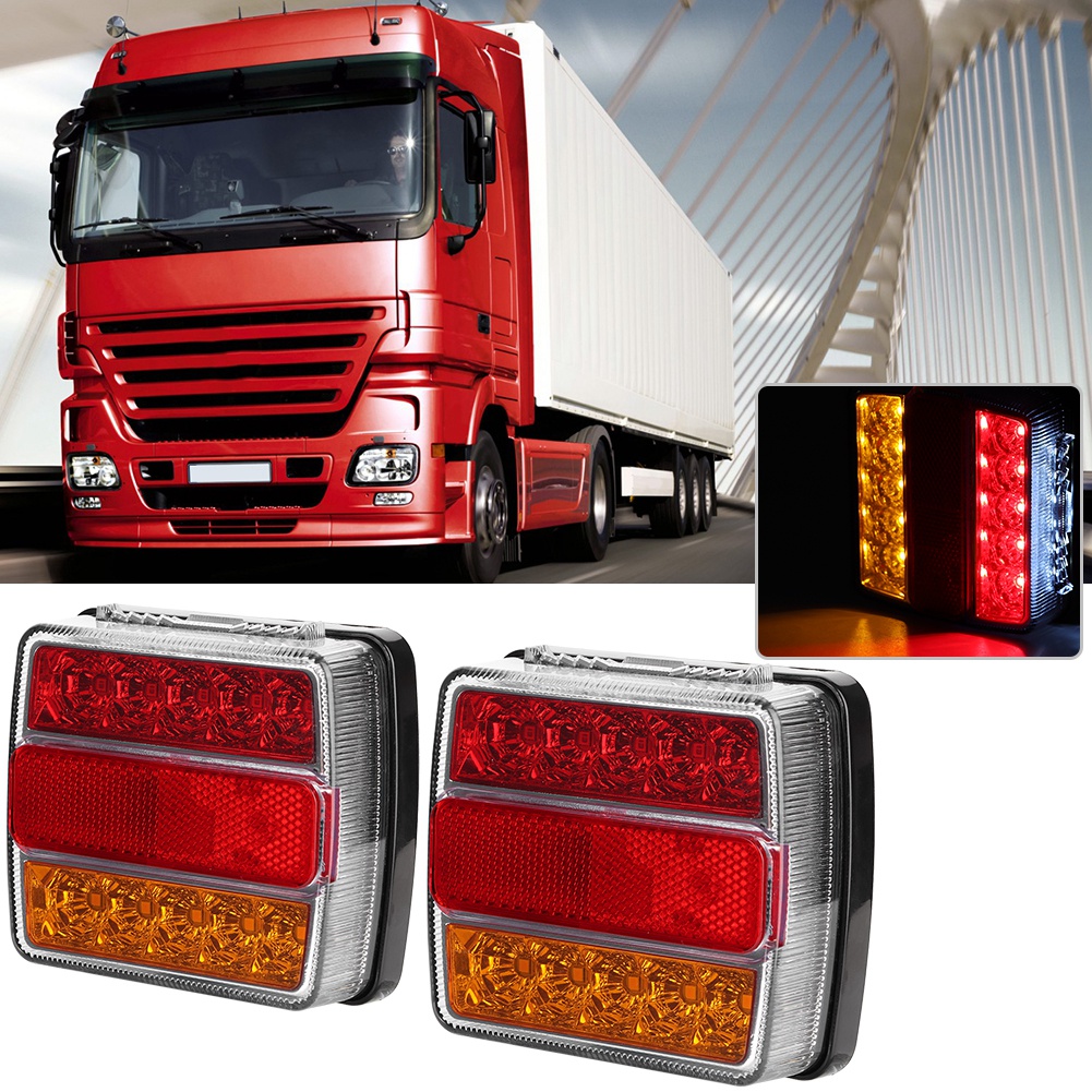 12v 16led Zweifarbige Rückleuchten Für Lkw-anhänger - 2 Stück Rot-gelb-optik