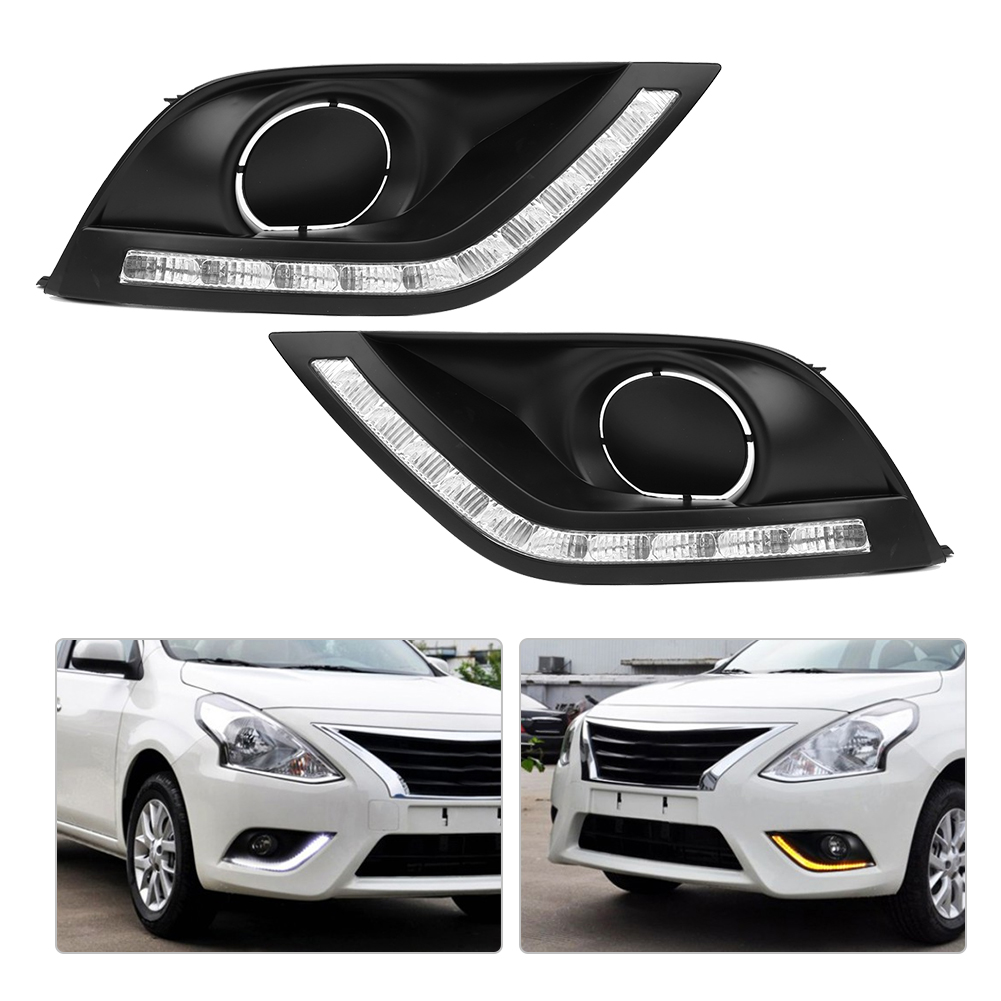 Wasserdichte Led-tagfahrlichter, 2-farbige Nebelscheinwerfer, Passend Für Nissan Almera, Latio, Sunny, Versa (2014–2017)
