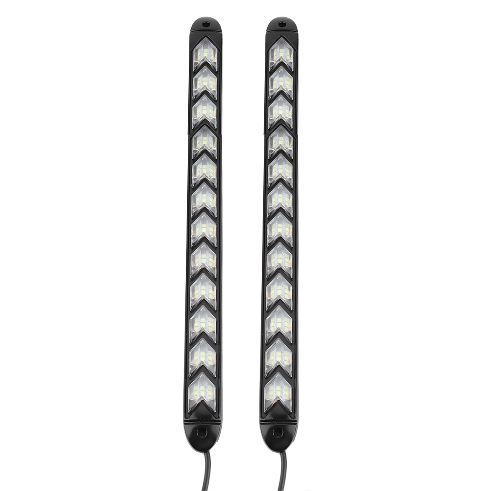 2x Led-streifen Mit 12 Leds, Blinker, Auto, Wasserdicht, Flexibel, Tagfahrlicht, Weiß/gelb, Scheinwerfer (2 Stück)