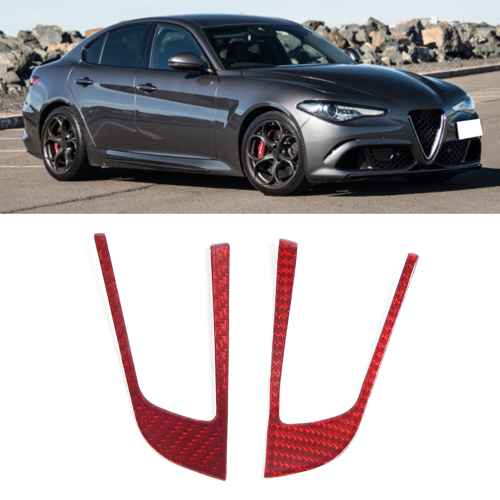 2 Stück Carbonfaser-lenkradknopf-zierrahmen-innenabdeckung Passend Für Alfa Romeo Giulia/stelvio 17-19