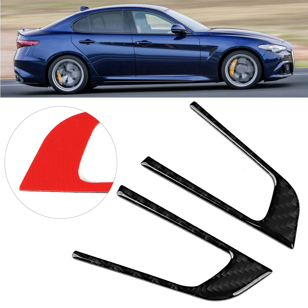 2 Stück Zierleisten Aus Kohlefaser Für Das Lenkrad, Kompatibel Mit Alfa Romeo Giulia 2017-2019
