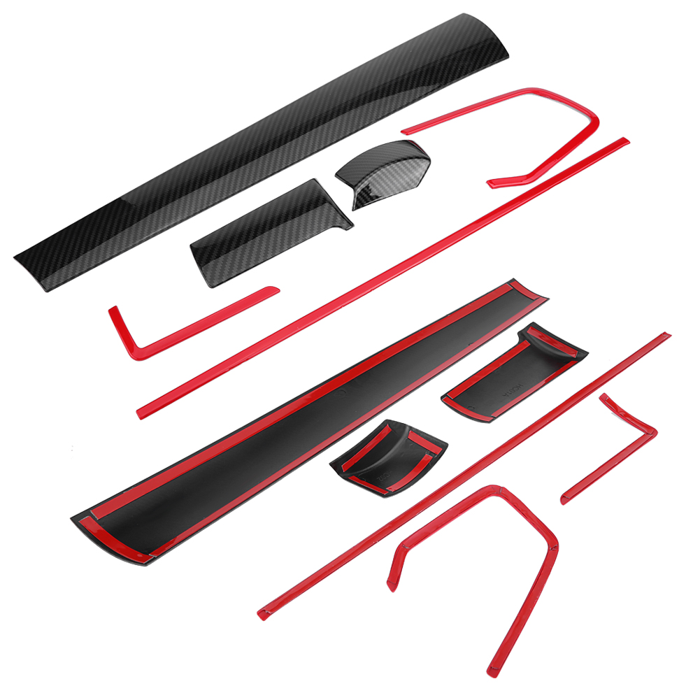 Set Mit 6 Dekorativen Aufklebern Für Die Mittelkonsole Des Honda Civic Der 10. Generation (2016-2018), Armaturenbrettverkleidungen, Schwarzen Innenraumschutz, Autozubehör.