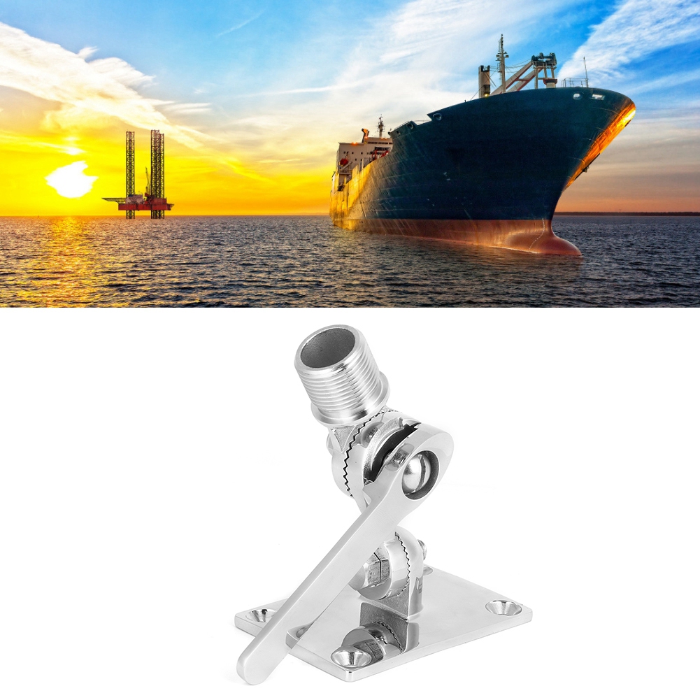 Marine-vhf-funkantenne Aus Edelstahl, Verstellbare Halterung Mit Fußbefestigung, Robust Und Langlebig, Ideal Für Boote Und Navigation.