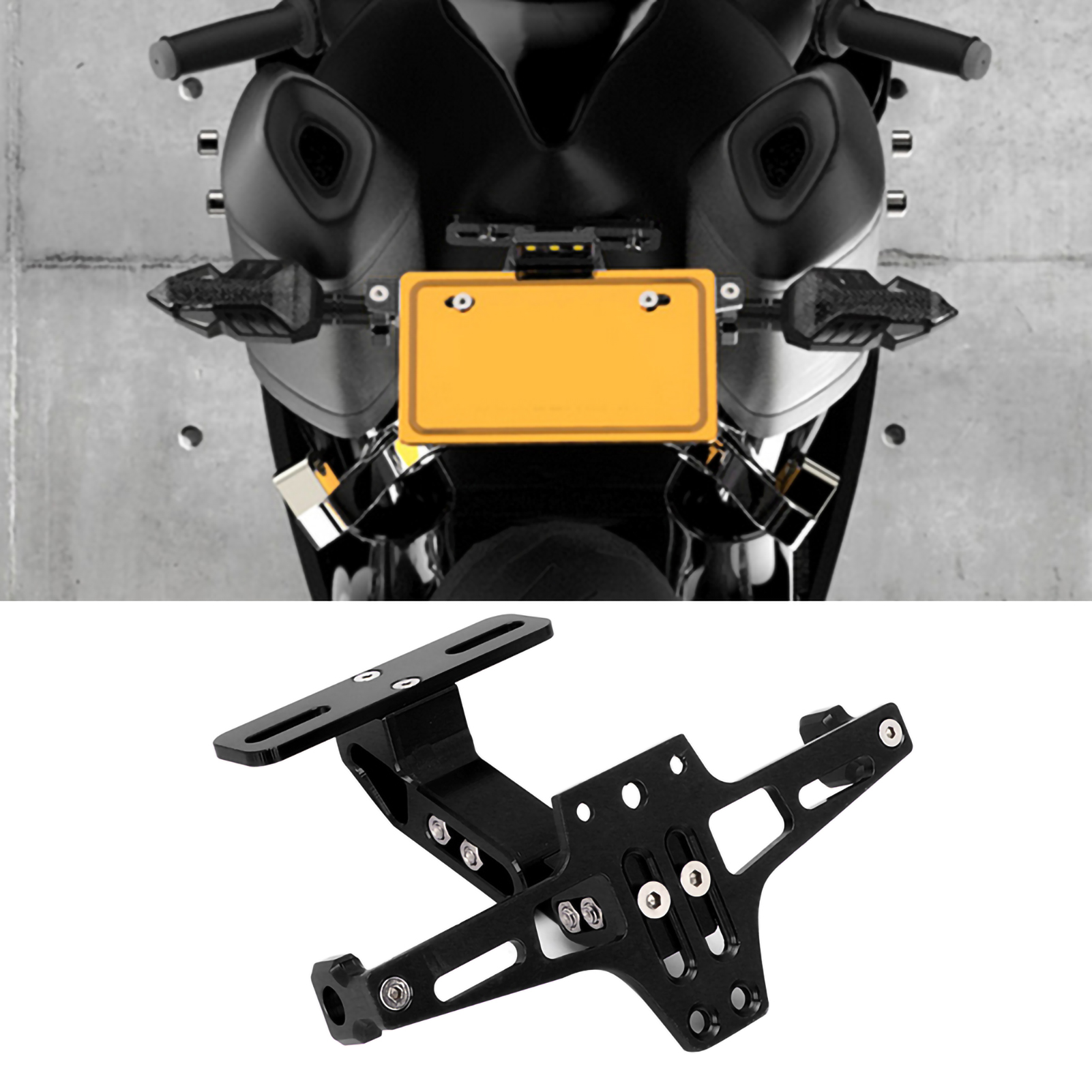 Motorradkennzeichenhalterung, Verstellbare Teleskophalterung Aus Aluminiumlegierung Mit Led-beleuchtung, Universelle Kennzeichenhalterung