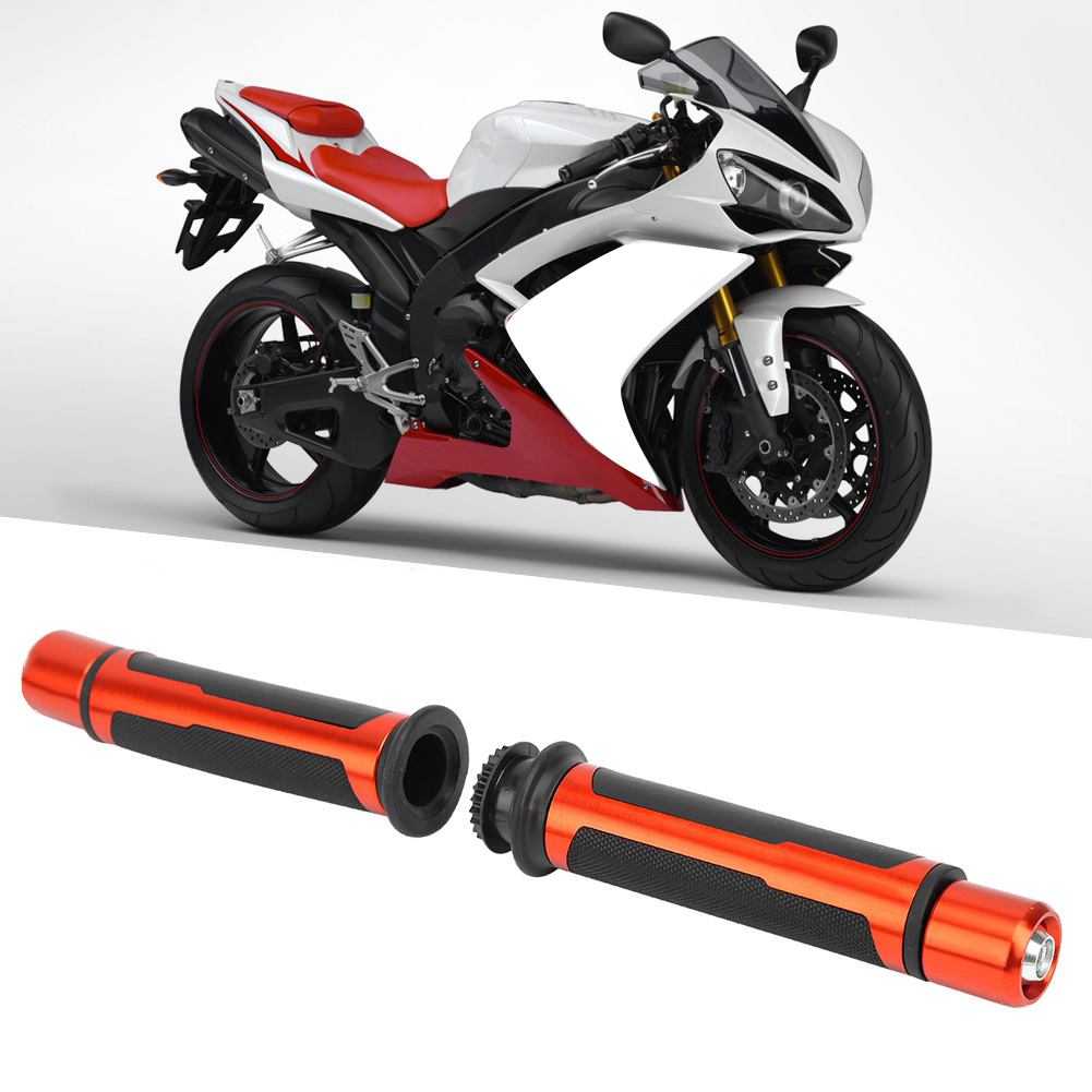 Stück 22 Mm Rutschfeste Cnc-motorradlenkergriffe Für Motorradmodifikationen (orange)