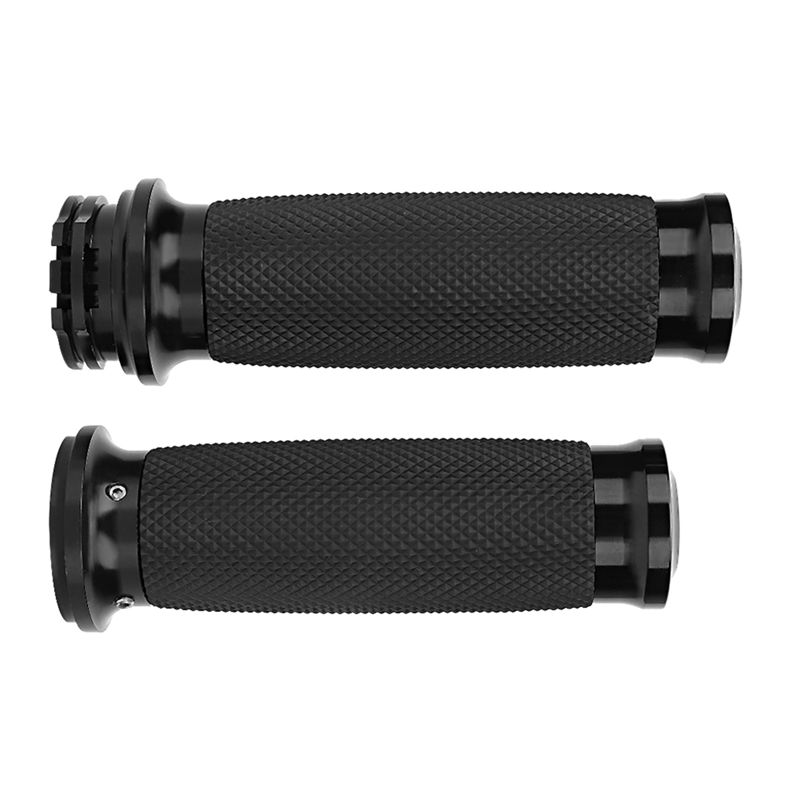 Universelle Motorrad-lenkergriffe 25 Mm, Aluminium Und Rutschfester Gummi, Schwarzes Paar, Ergonomischer Lenkergriff.