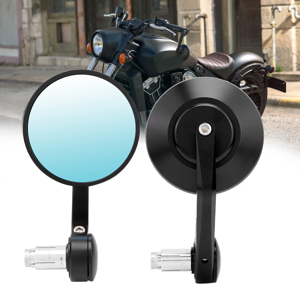 Runde Schwarze Motorradspiegel, 2 Stück, Universelle Lenkerseitenspiegel, Rückspiegel Für Lenkerenden