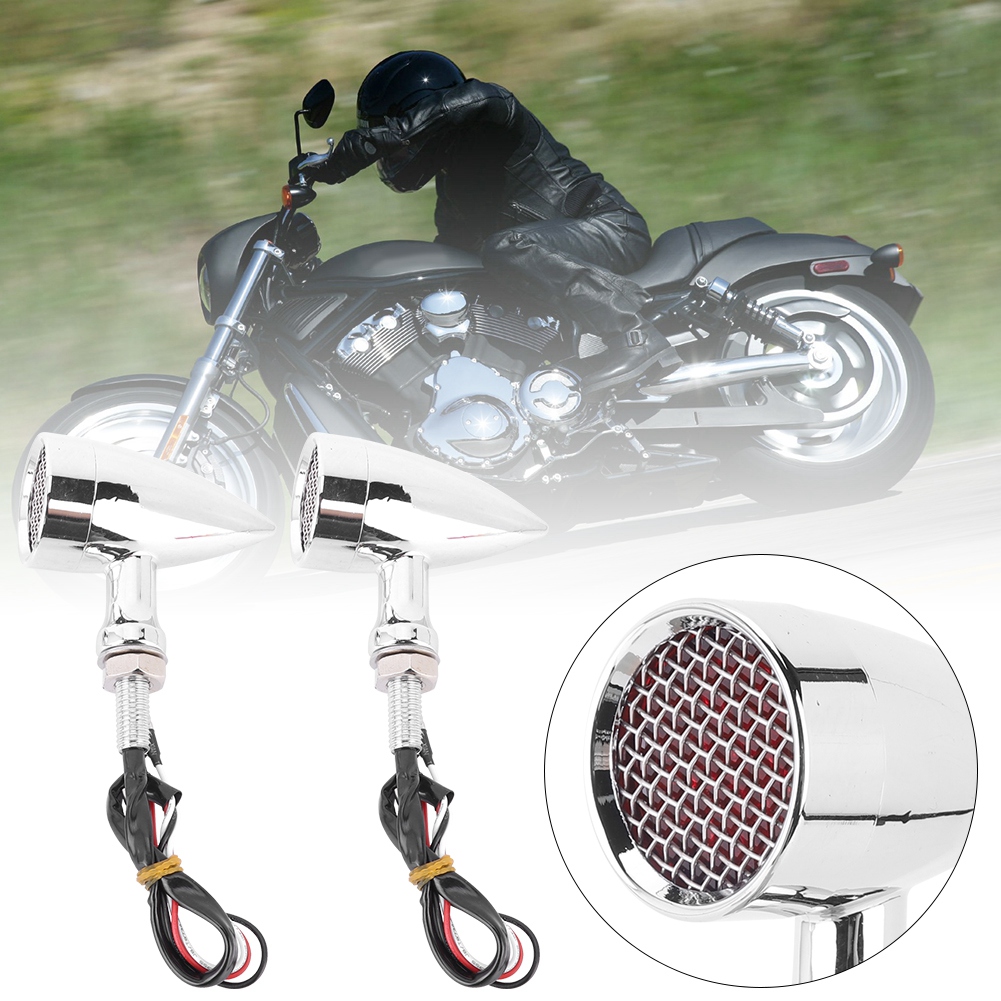 1 Paar Led-blinker Mit Gitter Für Yamaha/honda/indian Motorrad-modifikation