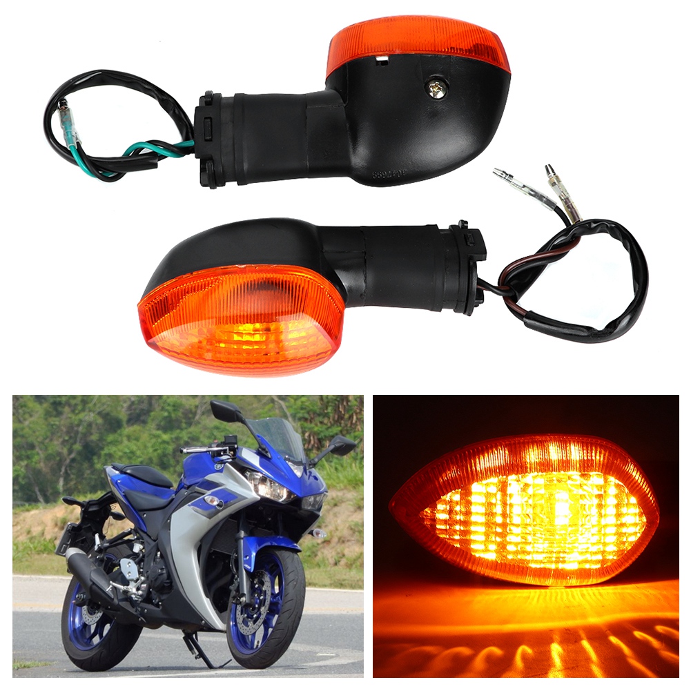 Universelle Motorradblinker, 2 Stück, Für Yamaha R1, Modifizierte Blinker, Schwarz-gelbes Zubehör