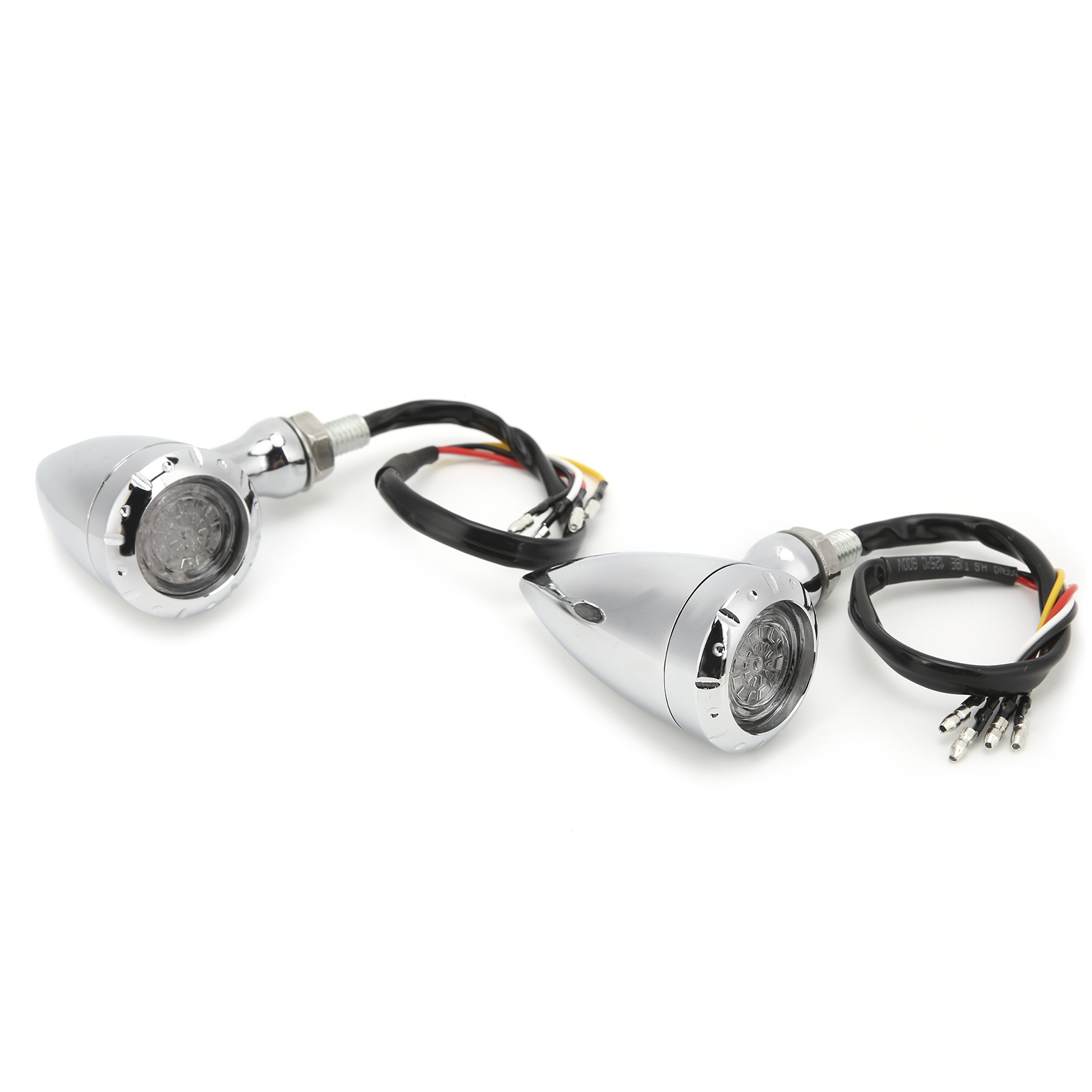 Led-blinker Für Motorräder, 2 Stück, Bernsteinrote Lichter, Chromgehäuse, Retro, Universell