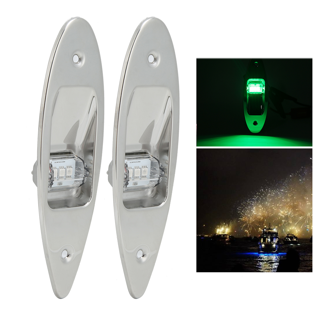 Paar Led-navigationslichter, Rot/grün, Edelstahl, Für Boote, 12 V