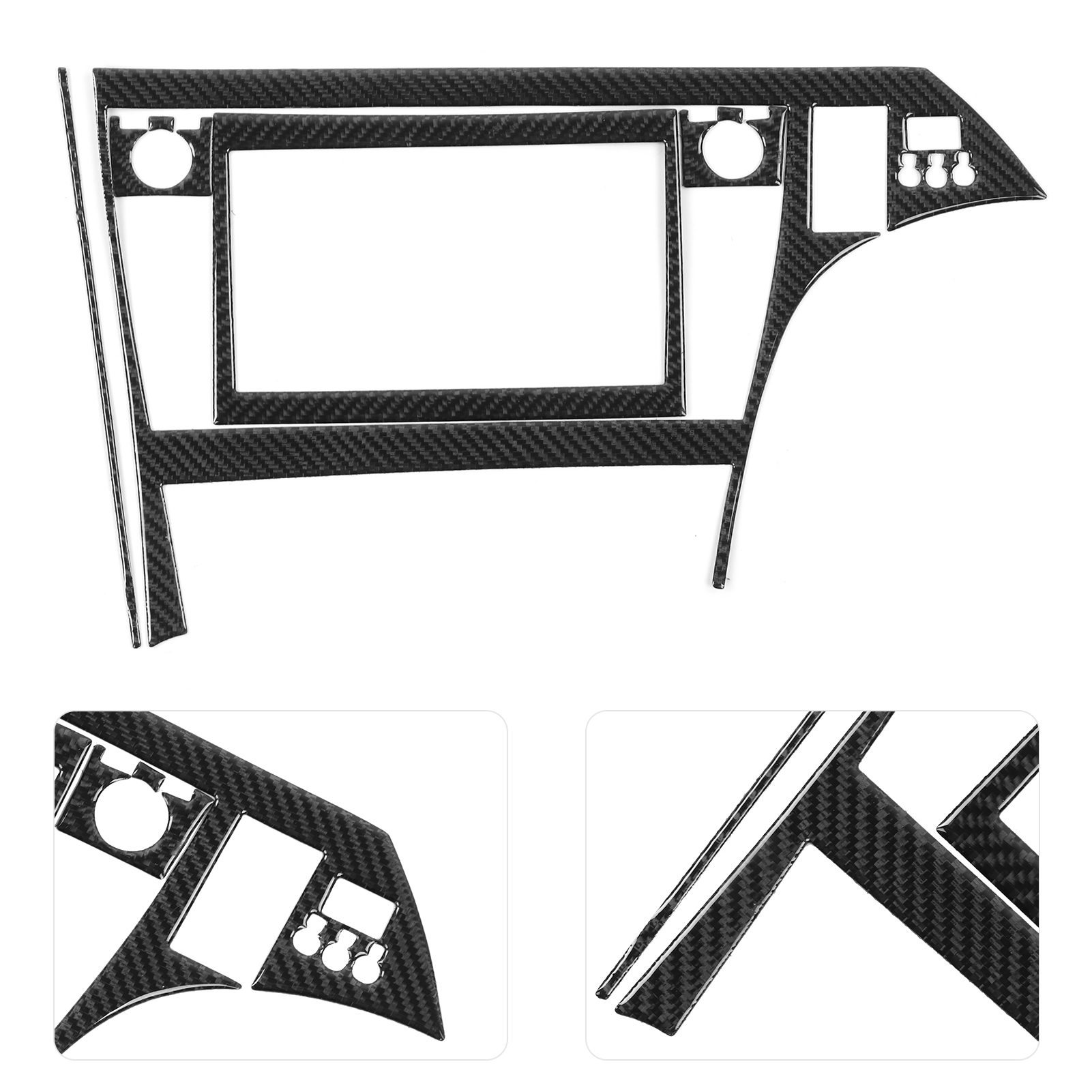 Set Mit 7 Selbstklebenden Zierblenden Aus Kohlefaser Für Den Innenraum Des Toyota Prius 2012-2015 (rechtslenker), Zum Schutz Der Armaturenbrettverkleidung, Sportlicher Stil.