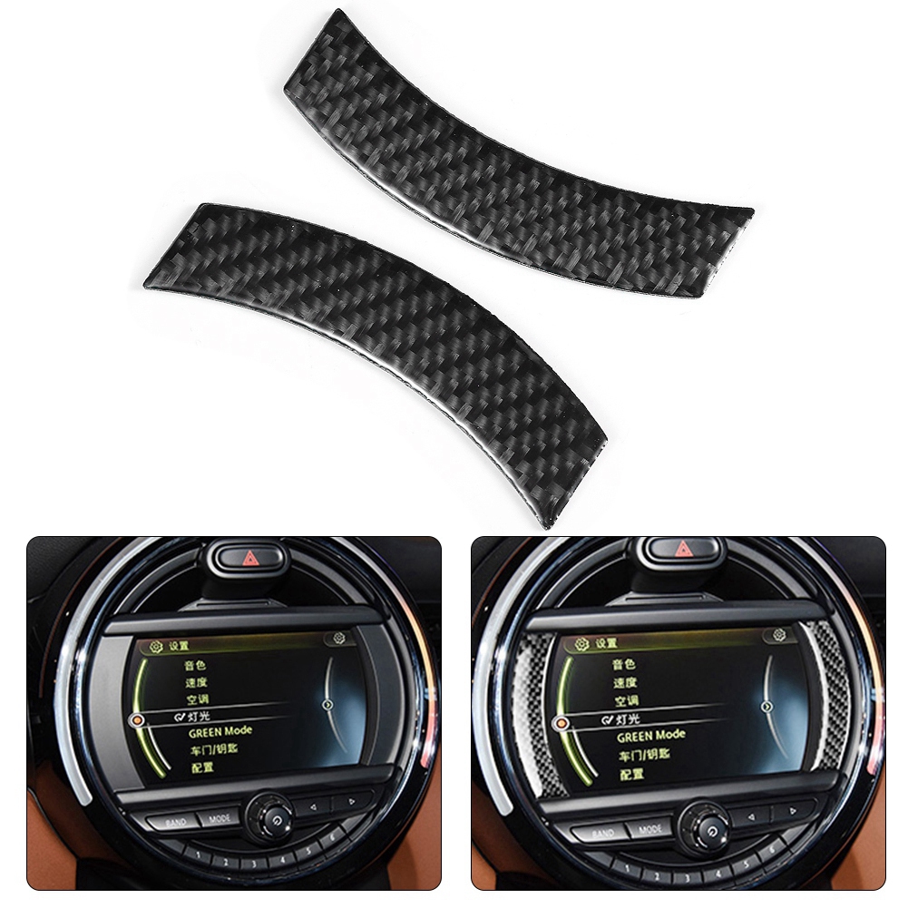 2 Stück Carbonfaser-dekorfolie Mittelkonsolenrahmen Navigationsaufkleber Kompatibel Mit Mini Cooper Countryman F60