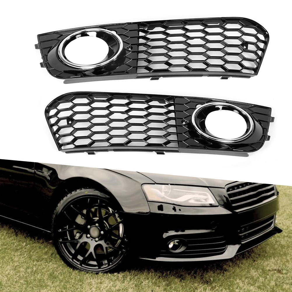 Front-nebelscheinwerfergitter Mit Chromrahmen Für Audi A4 B8 2009-2011, Paar Scheinwerferrahmen, Galvanisierte Ausführung, Einfacher Austausch.