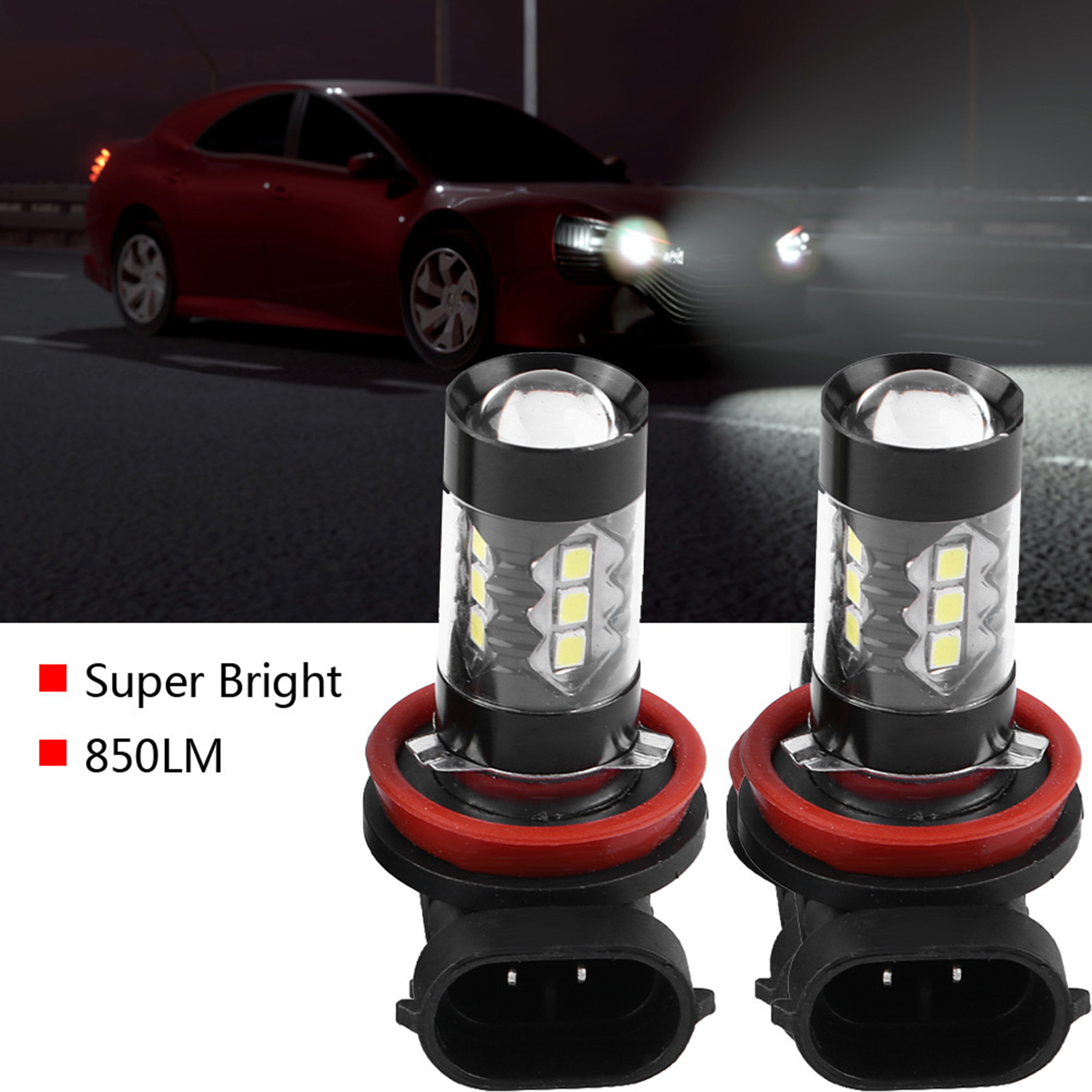 Paar H11 H8 12v-24v 80w Superhelle Led-lampen Für Nebelscheinwerfer Und Tagfahrlicht