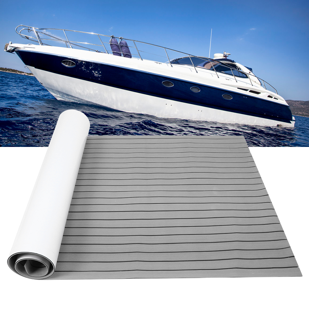 Eva-bodenmatte 120x240cm, Rutschfest, Selbstklebend, Für Bootsdecks Und Yachten (grau/schwarz)