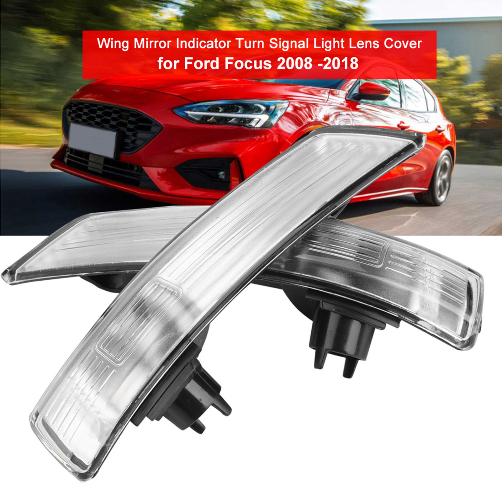 Paar Blinkergläser Für Die Außenspiegel Des Ford Focus 2008-2018, Seitenblinker, Transparente Abdeckung, 2 Stück.
