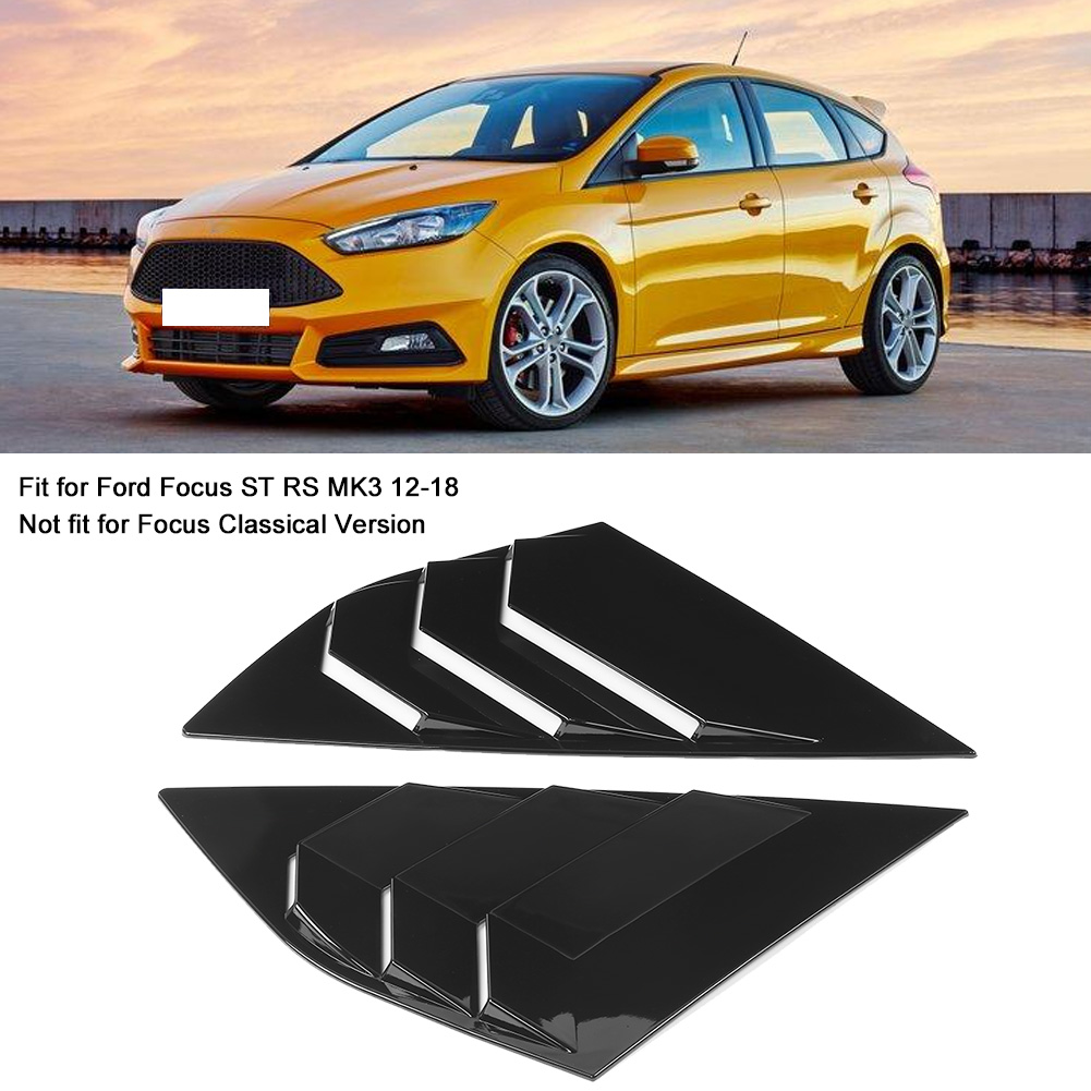 1 Paar Heckscheiben-zierlamellen Passend Für Ford Focus St Rs Mk3 12-18, Glänzend Schwarz
